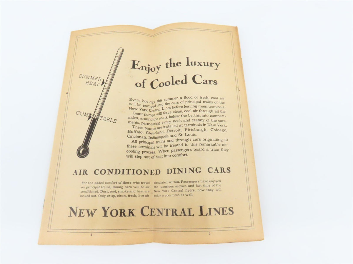 NYC New York Central Lines &quot;The Water Level Route&quot; Time Tables - June 26, 1932