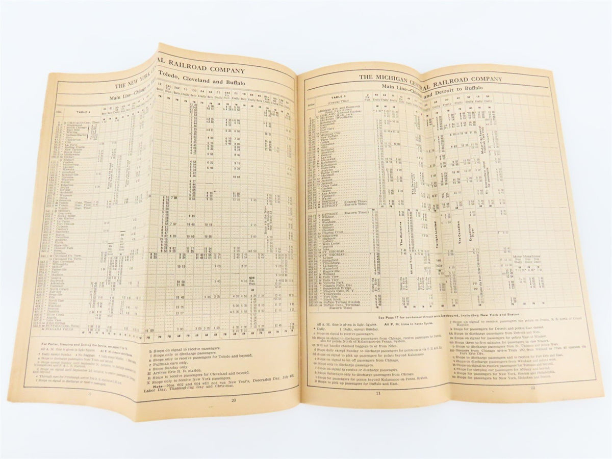 NYC New York Central Lines &quot;The Water Level Route&quot; Time Tables - June 26, 1932