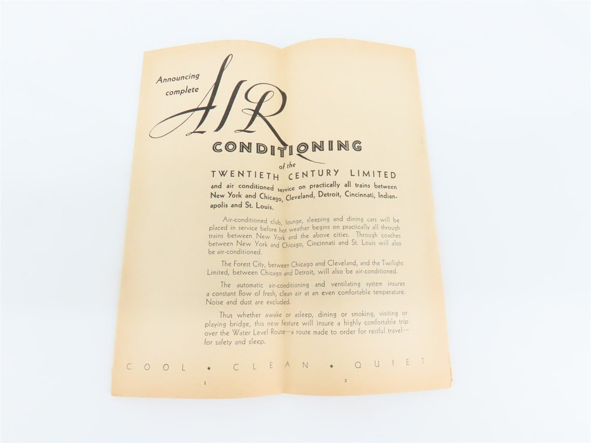 NYC New York Central Lines &quot;The Water Level Route&quot; Time Tables - April 30, 1934