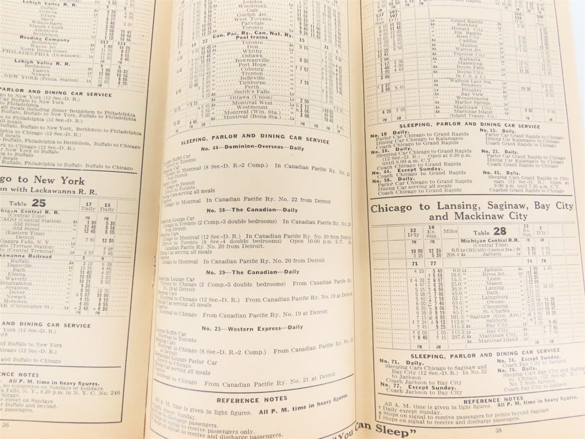 NYC New York Central Lines &quot;The Water Level Route&quot; Time Tables - April 30, 1934