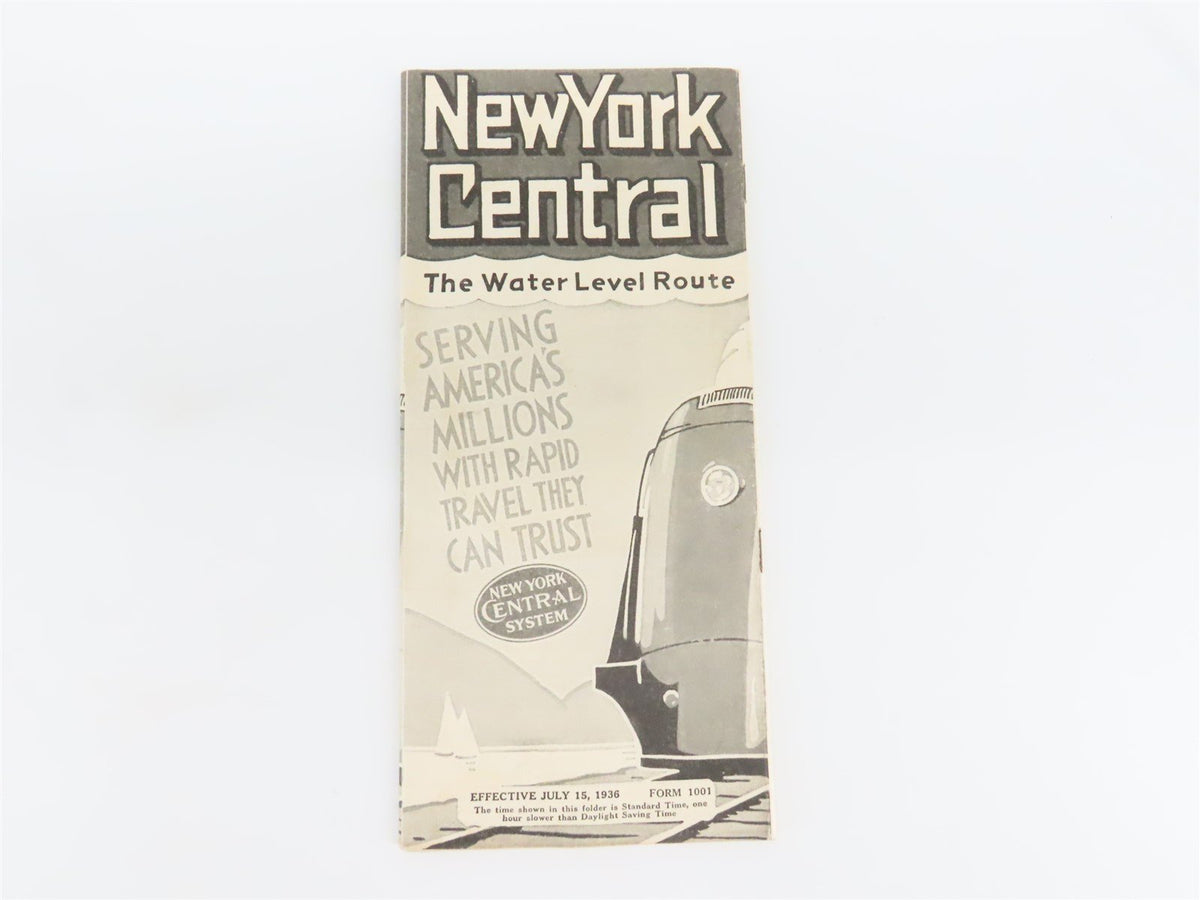 NYC New York Central System &quot;The Water Level Route&quot; Time Tables - July 15, 1936