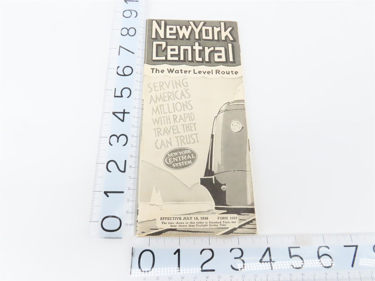 NYC New York Central System &quot;The Water Level Route&quot; Time Tables - July 15, 1936