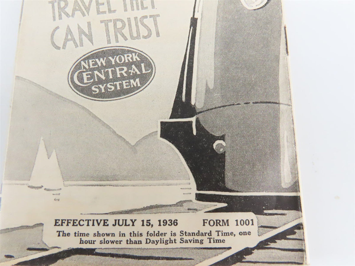 NYC New York Central System &quot;The Water Level Route&quot; Time Tables - July 15, 1936