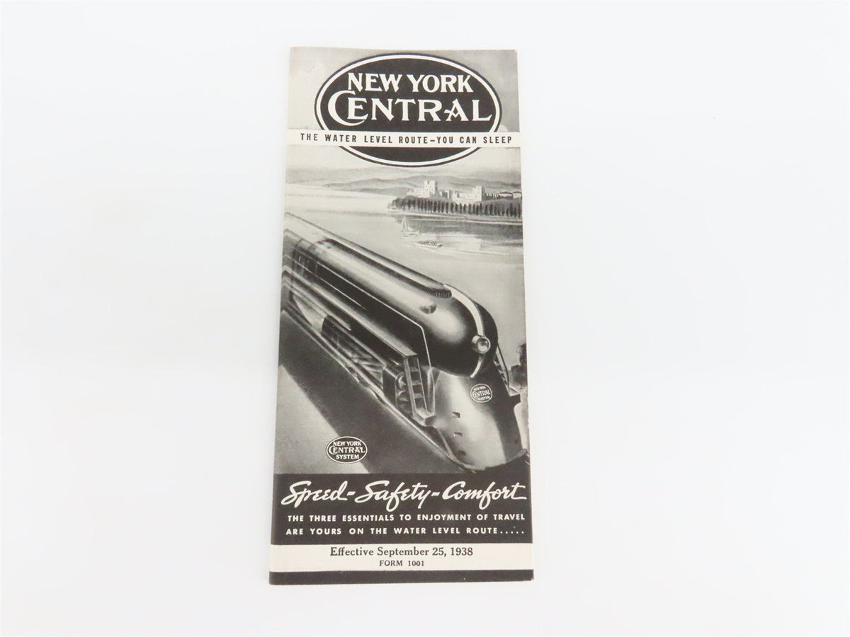 NYC New York Central &quot;The Water Level Route&quot; Time Tables - September 25, 1938