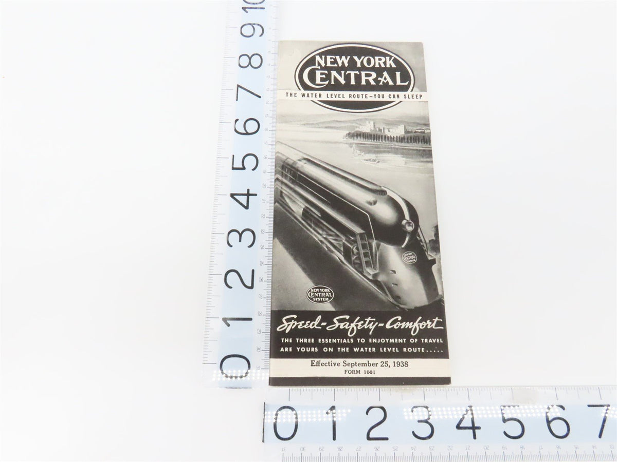 NYC New York Central &quot;The Water Level Route&quot; Time Tables - September 25, 1938