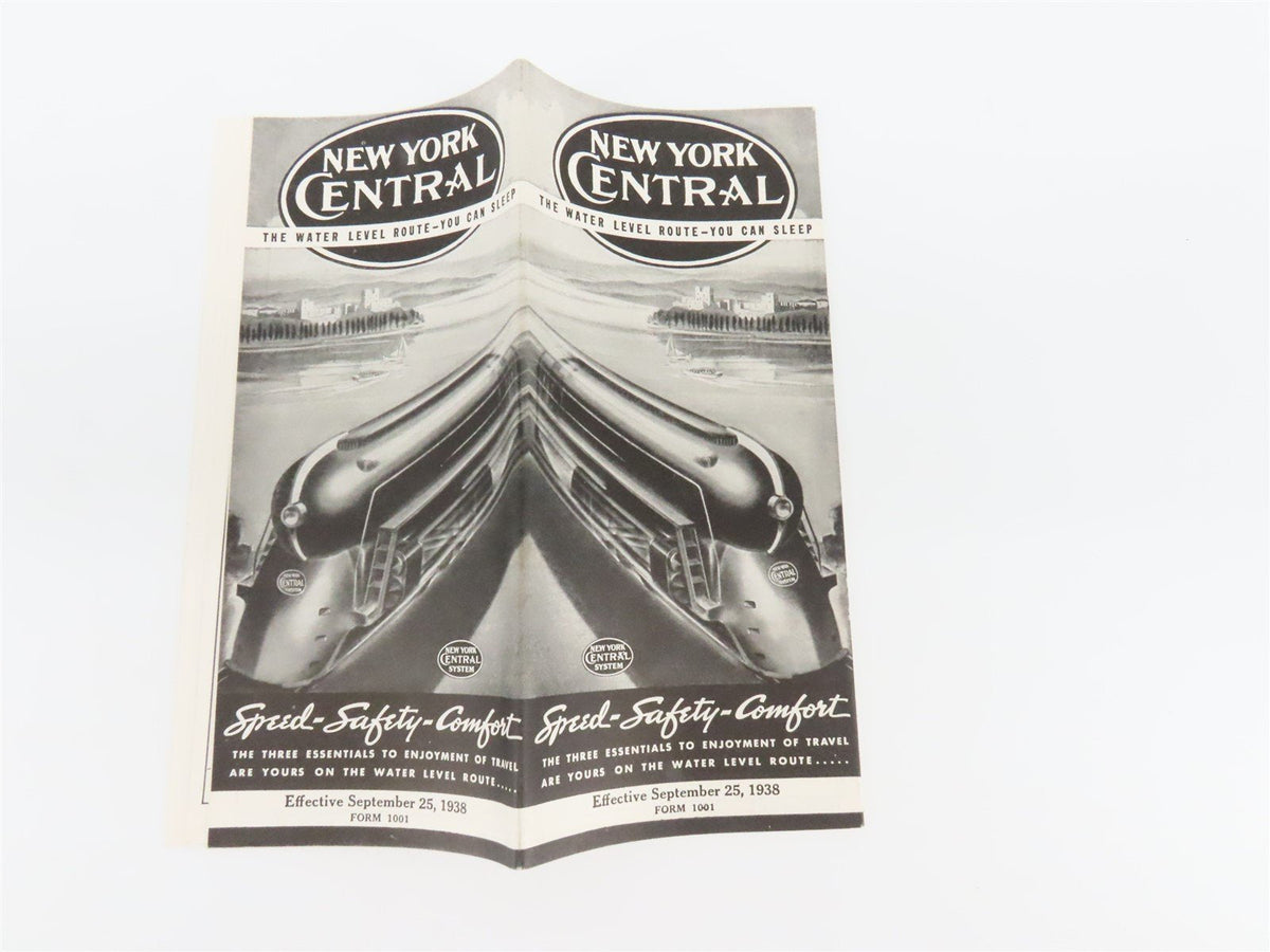 NYC New York Central &quot;The Water Level Route&quot; Time Tables - September 25, 1938