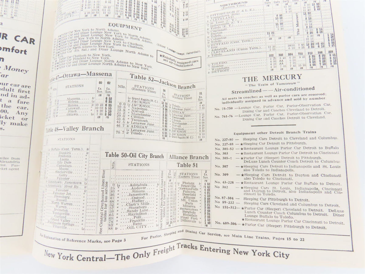 NYC New York Central &quot;The Water Level Route&quot; Time Tables - January 18, 1938