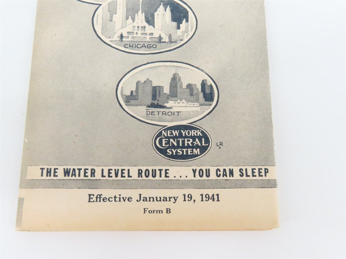 NYC New York Central &quot;Big Four Route&quot; Time Tables - January 19, 1941