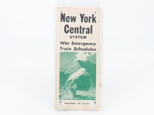 NYC New York Central System War Emergency Train Schedules - August 1, 1945