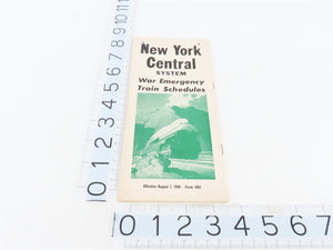 NYC New York Central System War Emergency Train Schedules - August 1, 1945