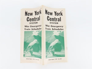 NYC New York Central System War Emergency Train Schedules - August 1, 1945