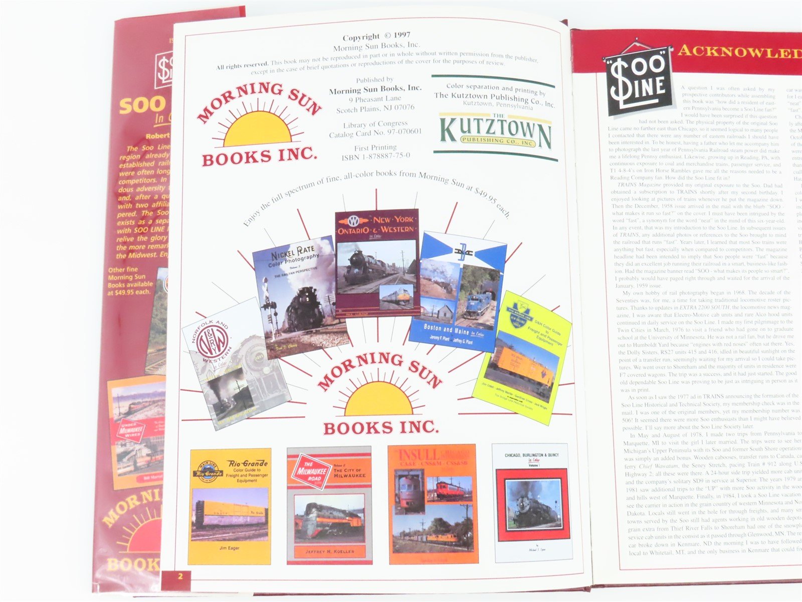 Morning Sun: SOO Line In Color by Robert J. Wise ©1997 HC Book