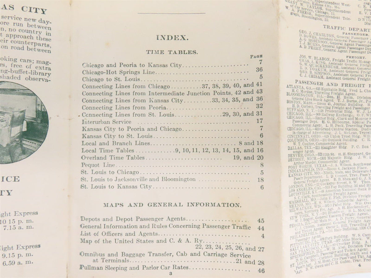 C&amp;A Chicago &amp; Alton Railroad Time Tables - September, 1905