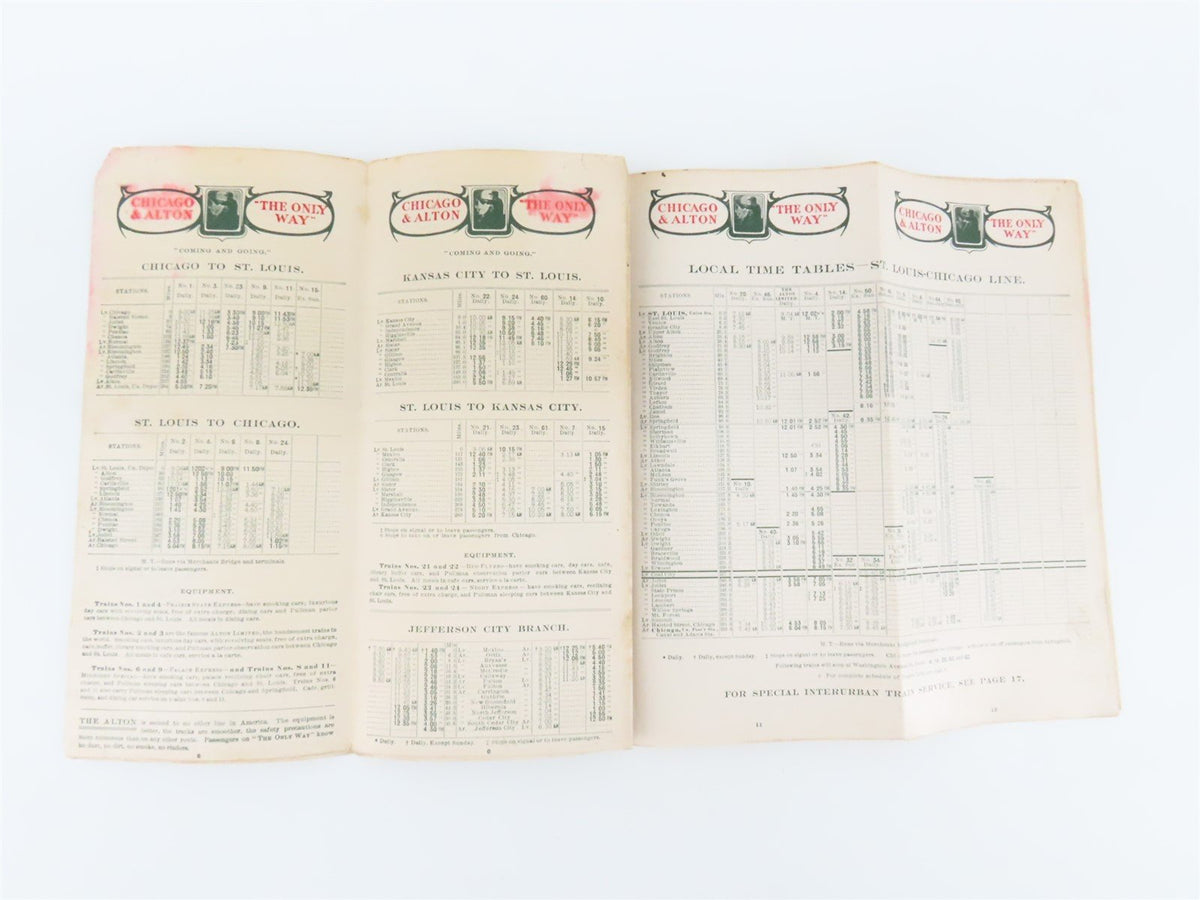 C&amp;A Chicago &amp; Alton Railroad Time Tables - September, 1905