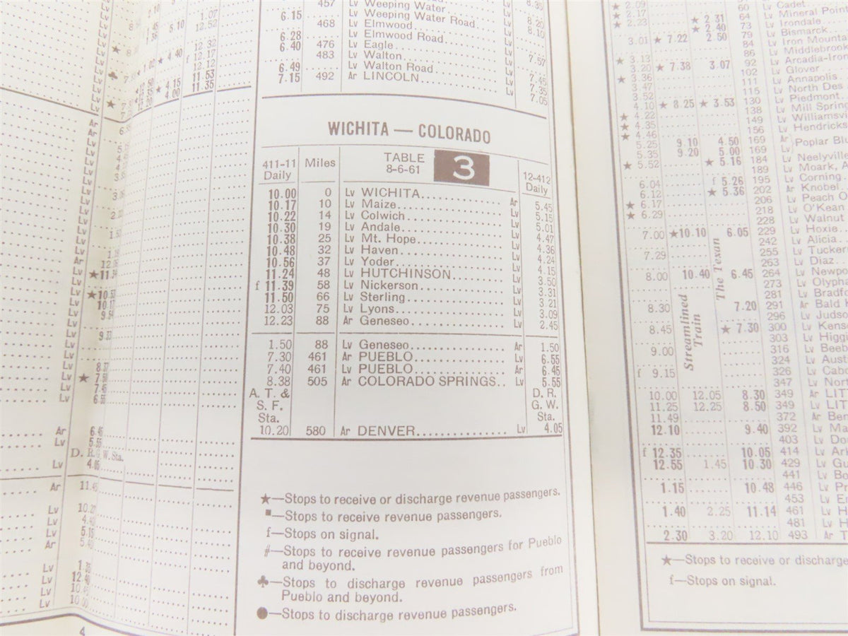 MP Missouri Pacific Lines &quot;Route of the Eagles&quot; Time Tables: September 24, 1961