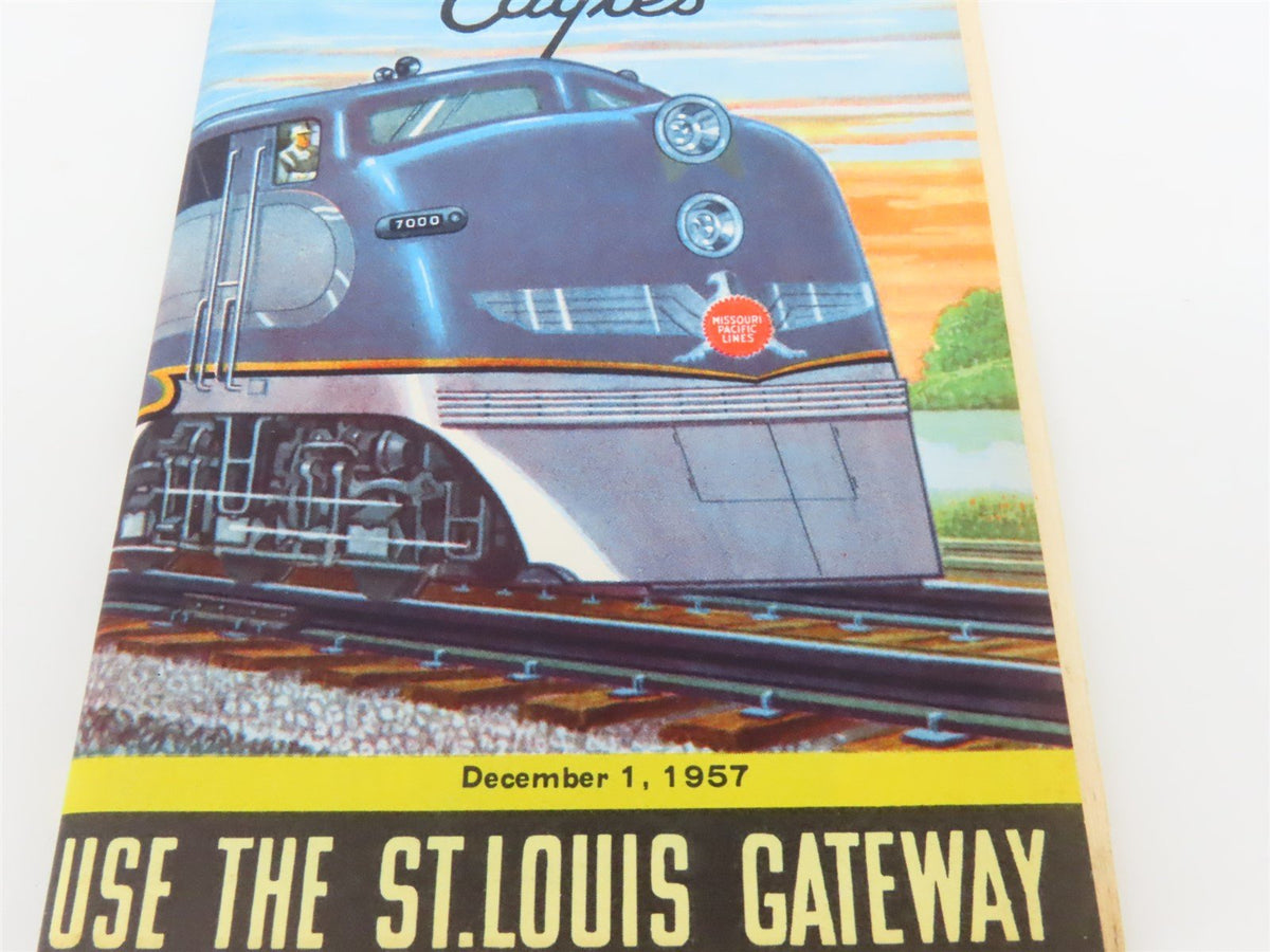 MP Missouri Pacific Lines &quot;Route of the Eagles&quot; Time Tables: December 1, 1957