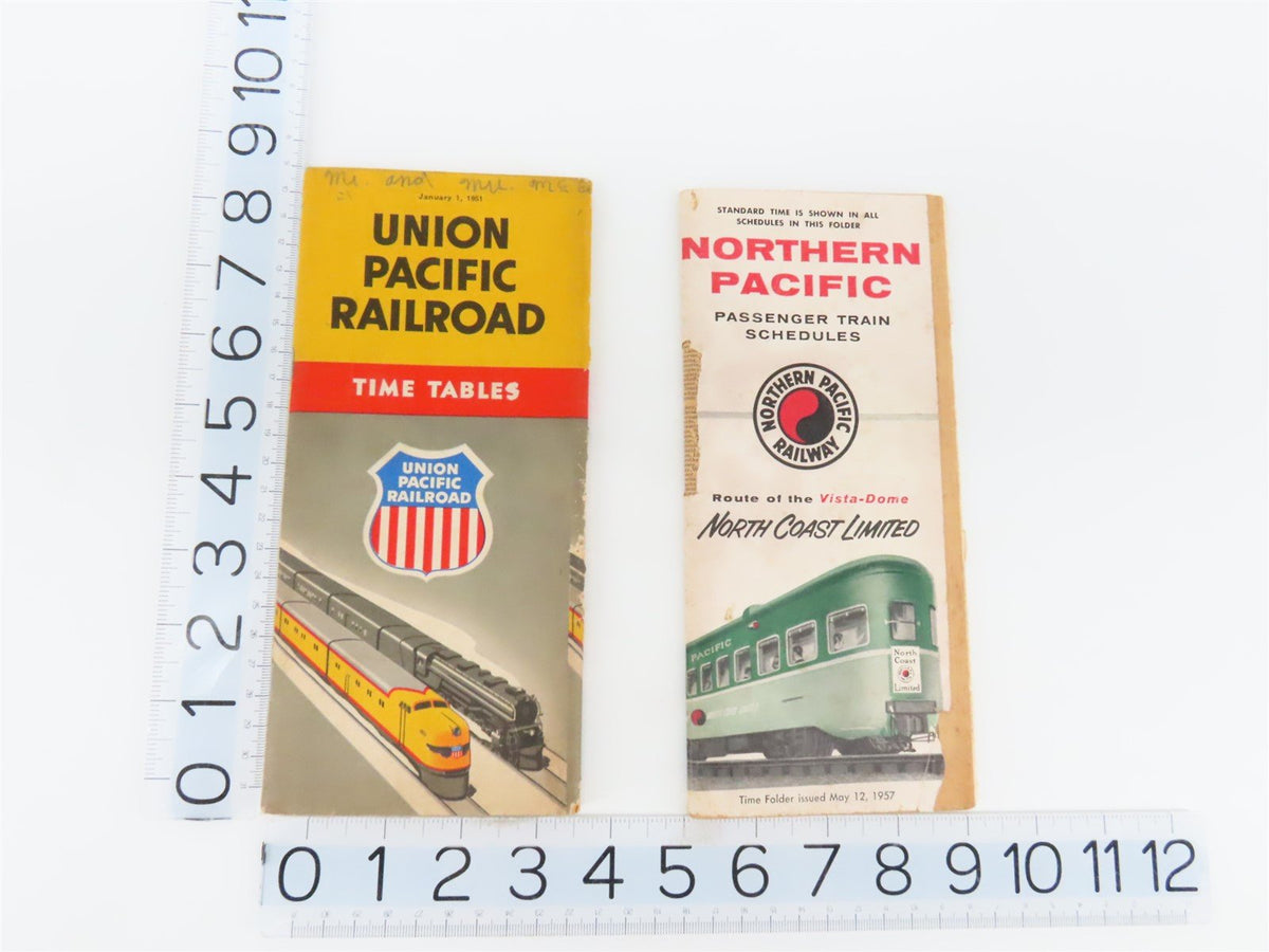 Time Tables: Union Pacific - Jan. 1, 1951 &amp; Northern Pacific - May 12, 1957