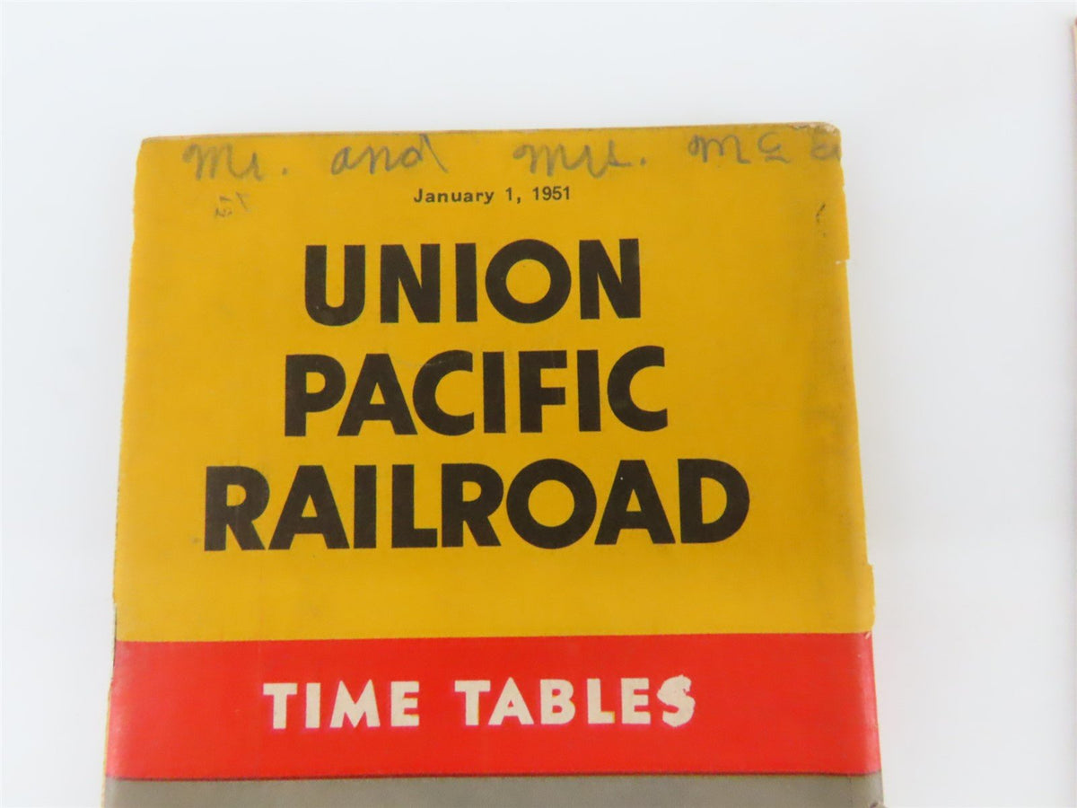 Time Tables: Union Pacific - Jan. 1, 1951 &amp; Northern Pacific - May 12, 1957