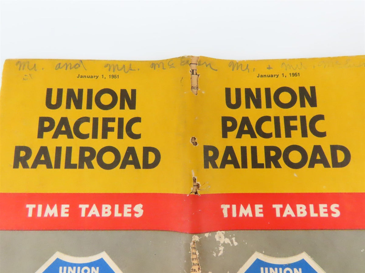 Time Tables: Union Pacific - Jan. 1, 1951 &amp; Northern Pacific - May 12, 1957