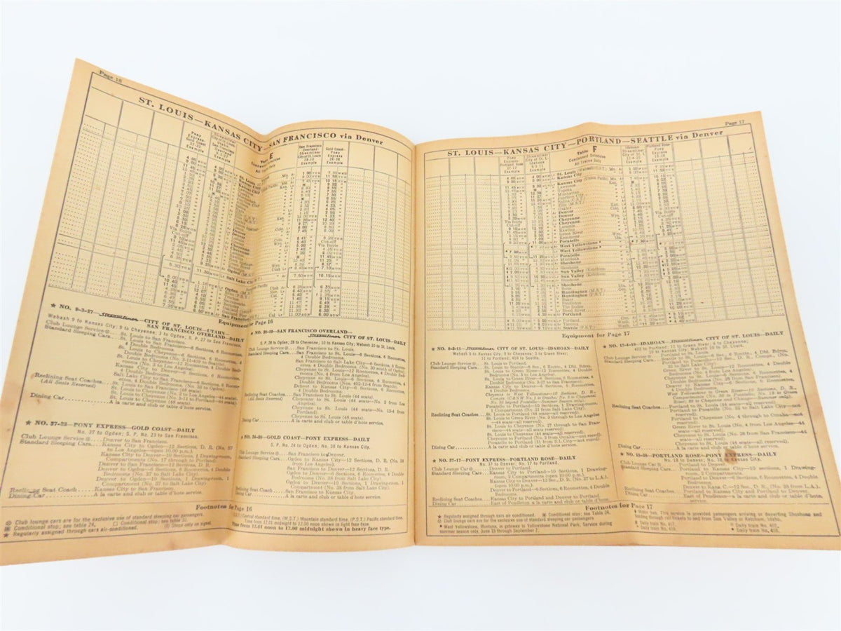 Time Tables: Union Pacific - Jan. 1, 1951 &amp; Northern Pacific - May 12, 1957