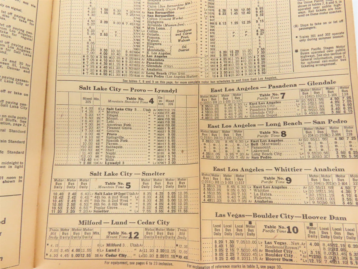 Time Tables: Union Pacific - Jan. 1, 1951 &amp; Northern Pacific - May 12, 1957