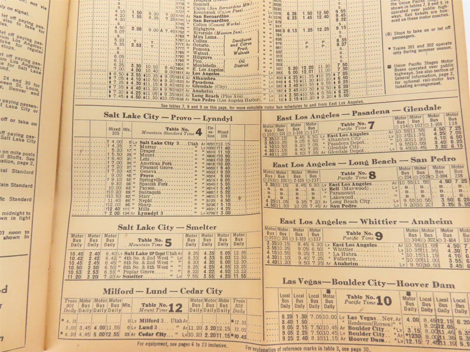 Time Tables: Union Pacific - Jan. 1, 1951 & Northern Pacific - May 12, 1957