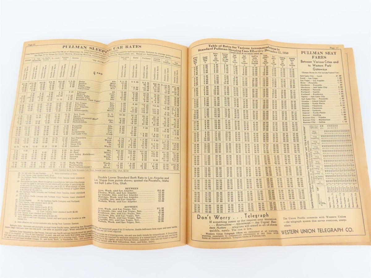 Time Tables: Union Pacific - Jan. 1, 1951 &amp; Northern Pacific - May 12, 1957