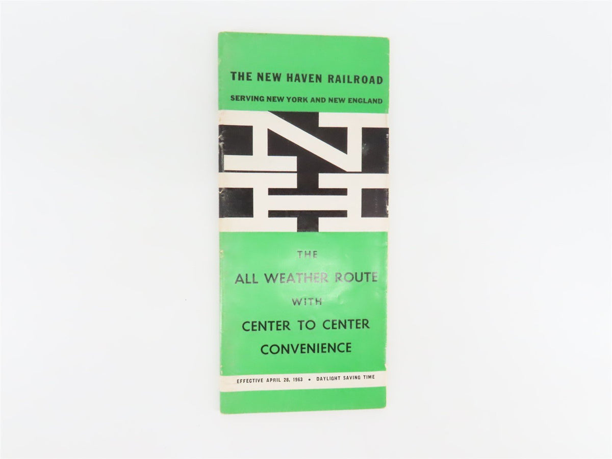 NH New Haven Railroad &quot;The All Weather Route&quot; Time Tables - April 28, 1963