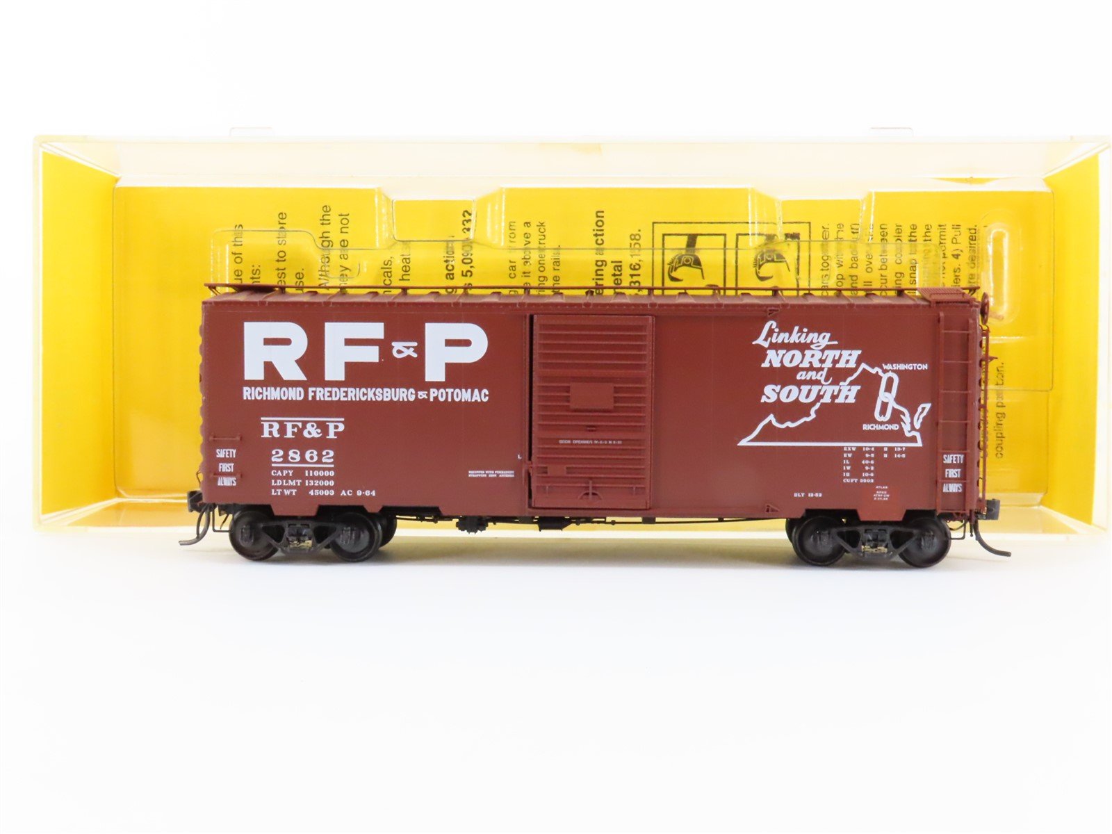 HO Scale Kadee 4306 RF&P Richmond Fredericksburg & Potomac 40' Boxcar #2862