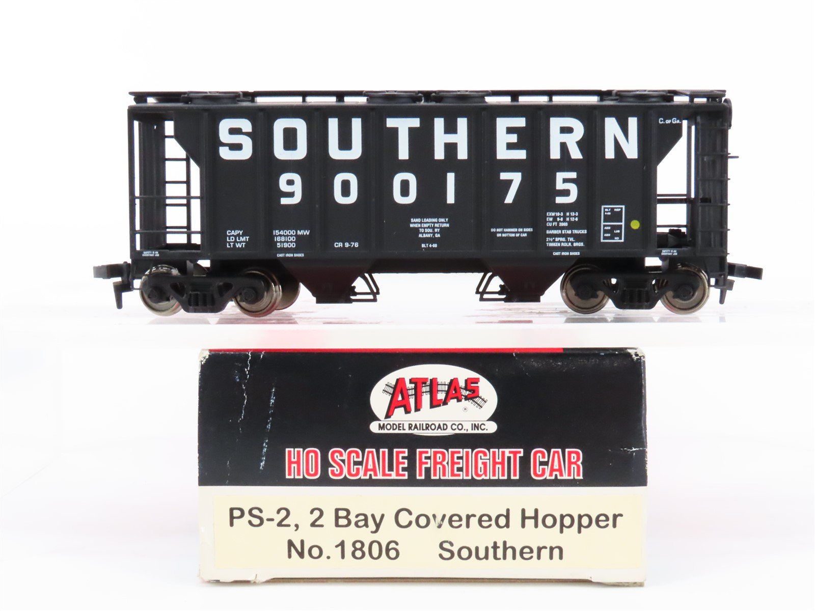 HO Scale Atlas 1806 Southern PS-2 2-Bay Covered Hopper Car #900175
