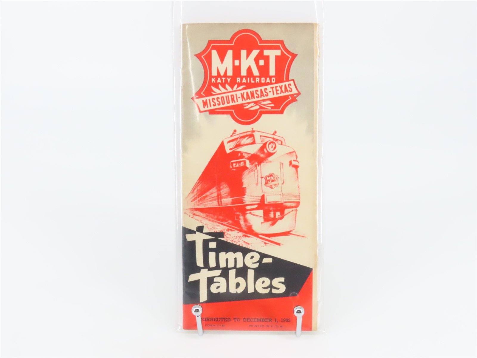 MKT Missouri Kansas Texas Katy Railroad Time Tables - December 1, 1952