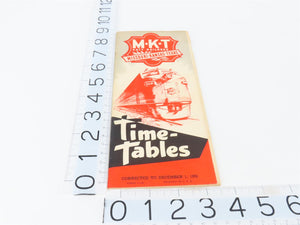 MKT Missouri Kansas Texas Katy Railroad Time Tables - December 1, 1952