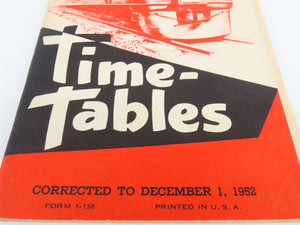 MKT Missouri Kansas Texas Katy Railroad Time Tables - December 1, 1952