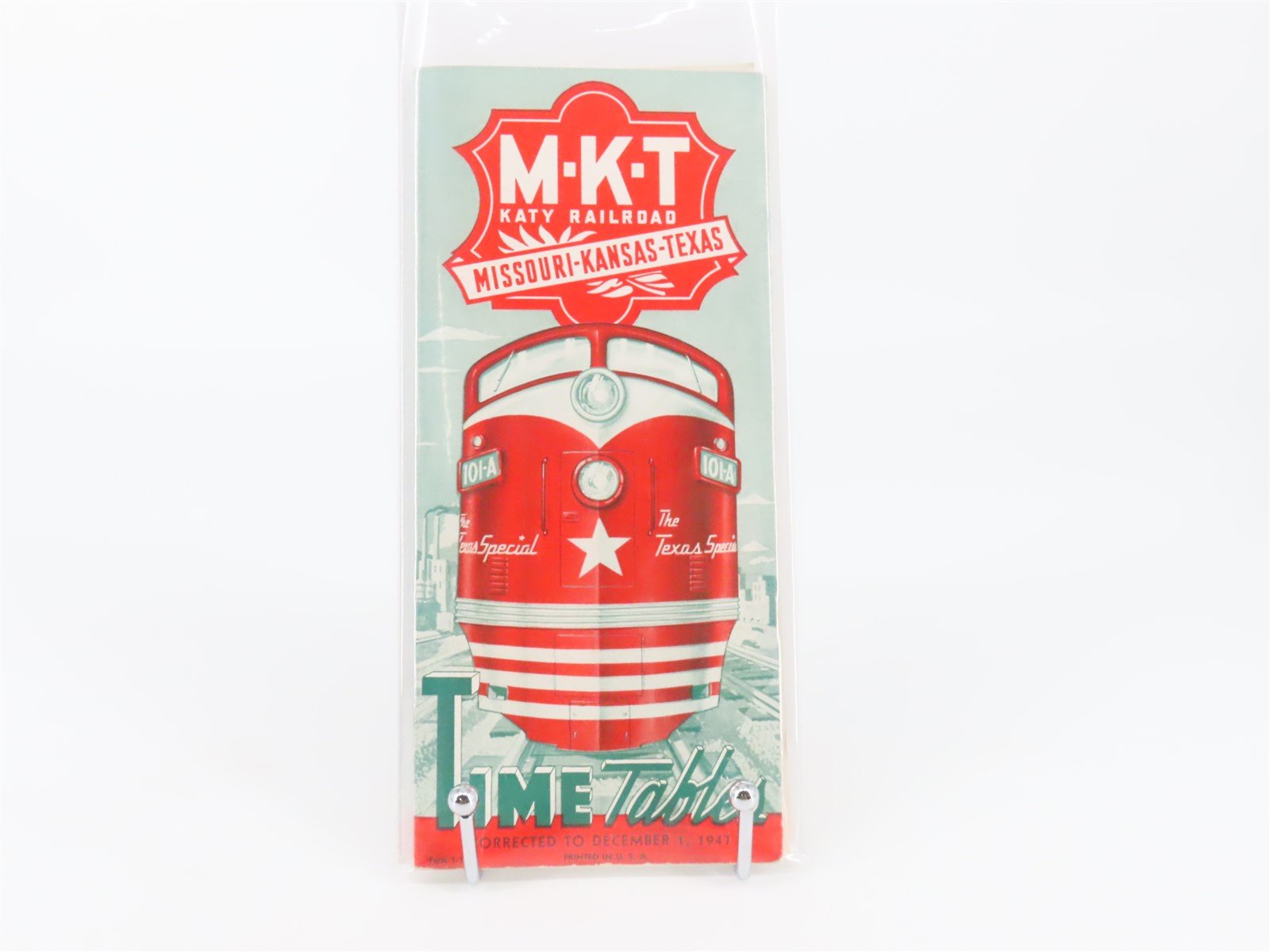 MKT Missouri Kansas Texas Katy Railroad Time Tables - December 1, 1947