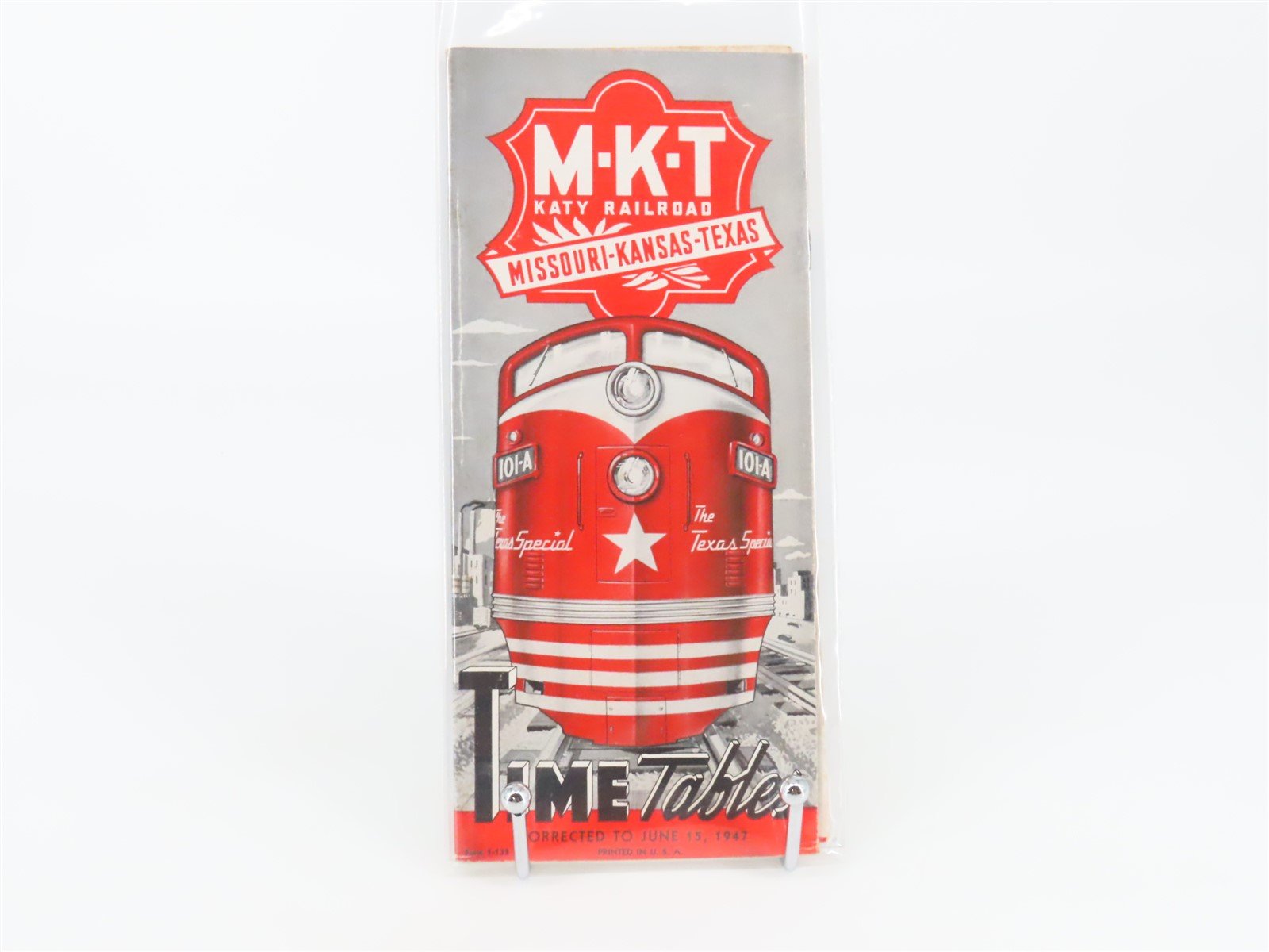 MKT Missouri Kansas Texas Katy Railroad Time Tables - June 15, 1947