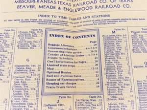 MKT Missouri Kansas Texas Katy Lines Time Tables - March 1, 1946