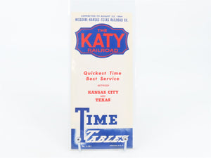 MKT Missouri Kansas Texas Katy Railroad Time Tables - August 23, 1964