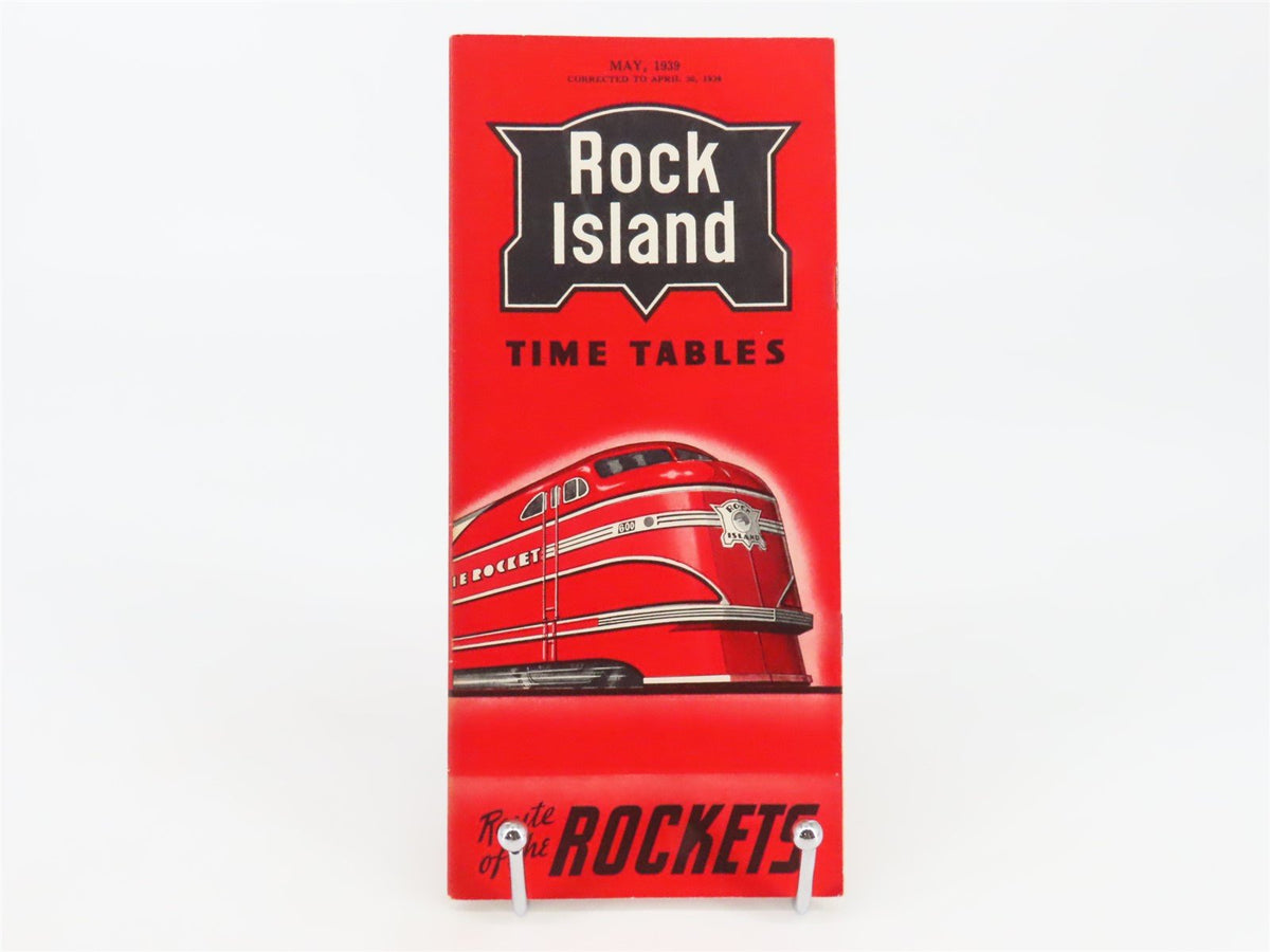 RI Rock Island &quot;Route of the Rockets&quot; Time Tables - May, 1939