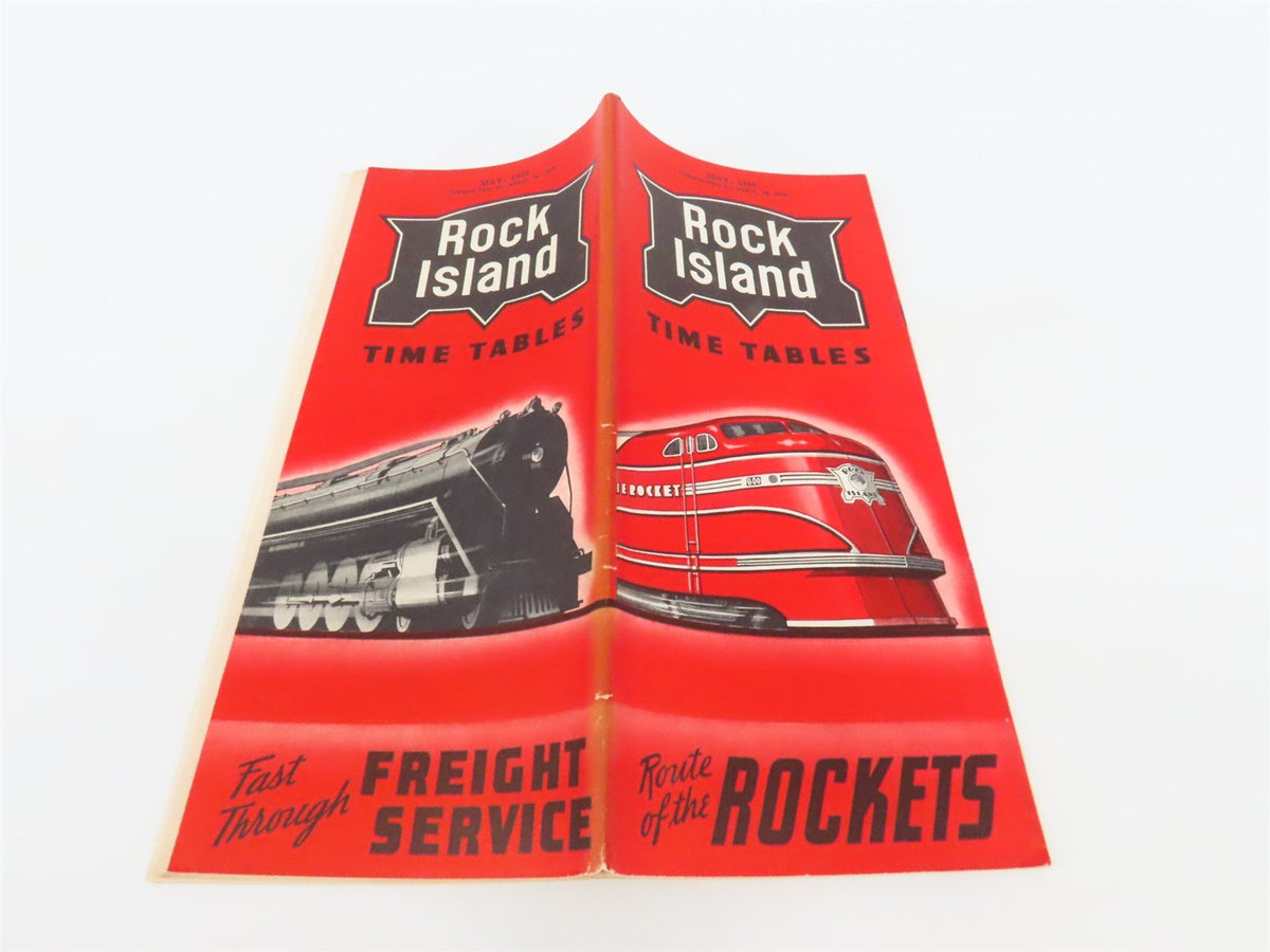 RI Rock Island &quot;Route of the Rockets&quot; Time Tables - May, 1939