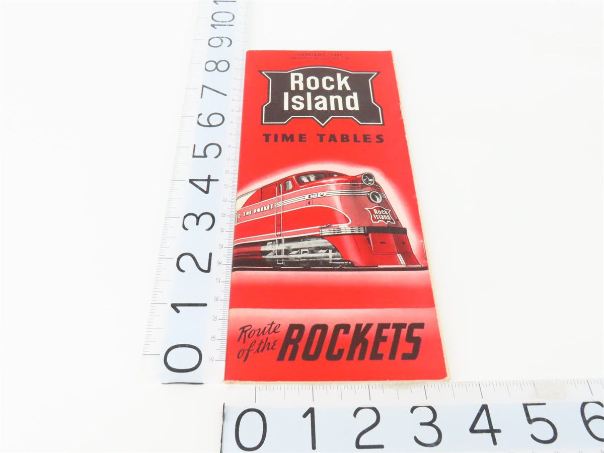 RI Rock Island &quot;Route of the Rockets&quot; Time Tables - January, 1941