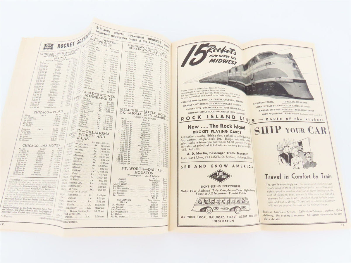 RI Rock Island &quot;Route of the Rockets&quot; Time Tables - April, 1941