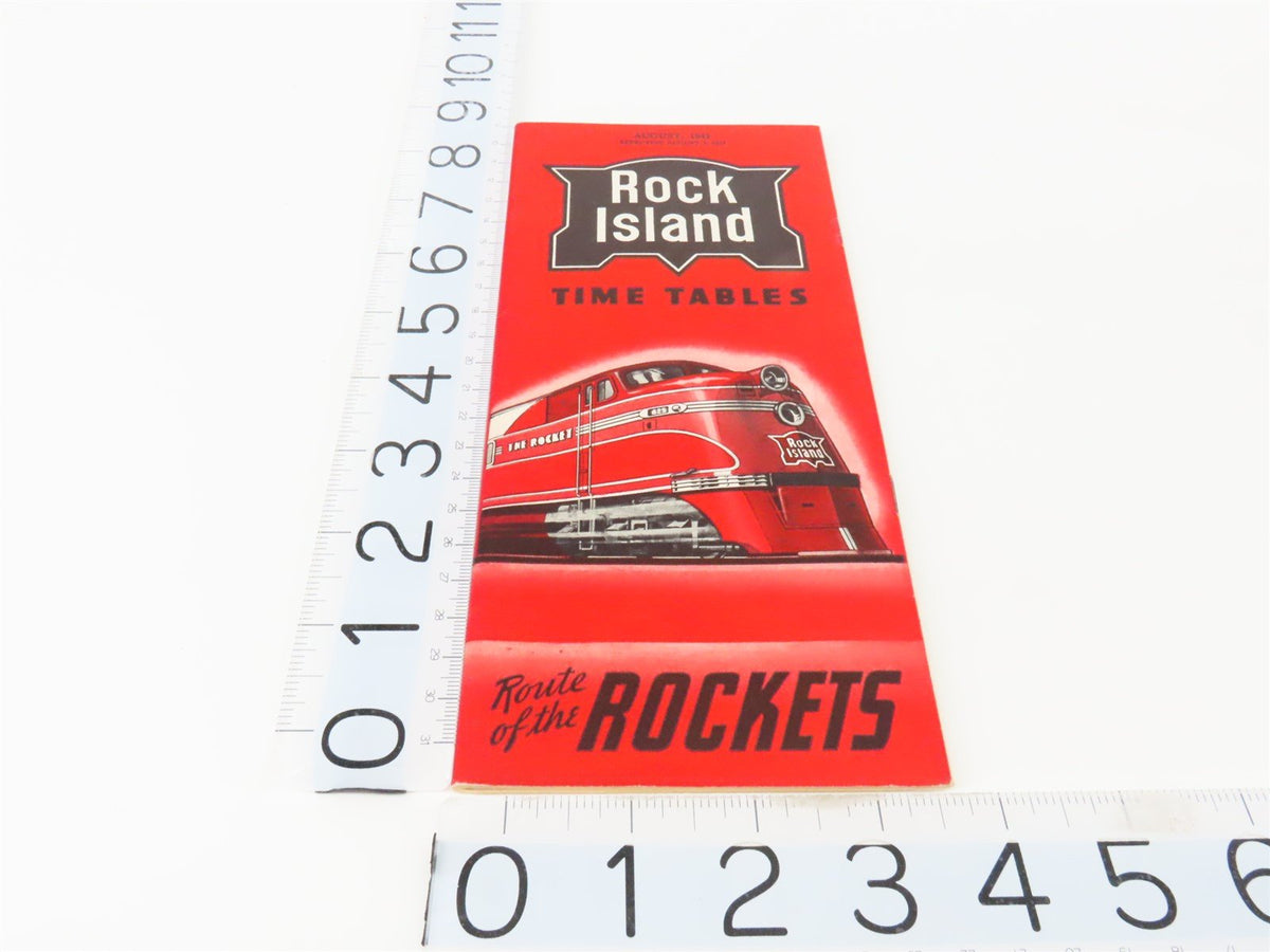 RI Rock Island &quot;Route of the Rockets&quot; Time Tables - August, 1941