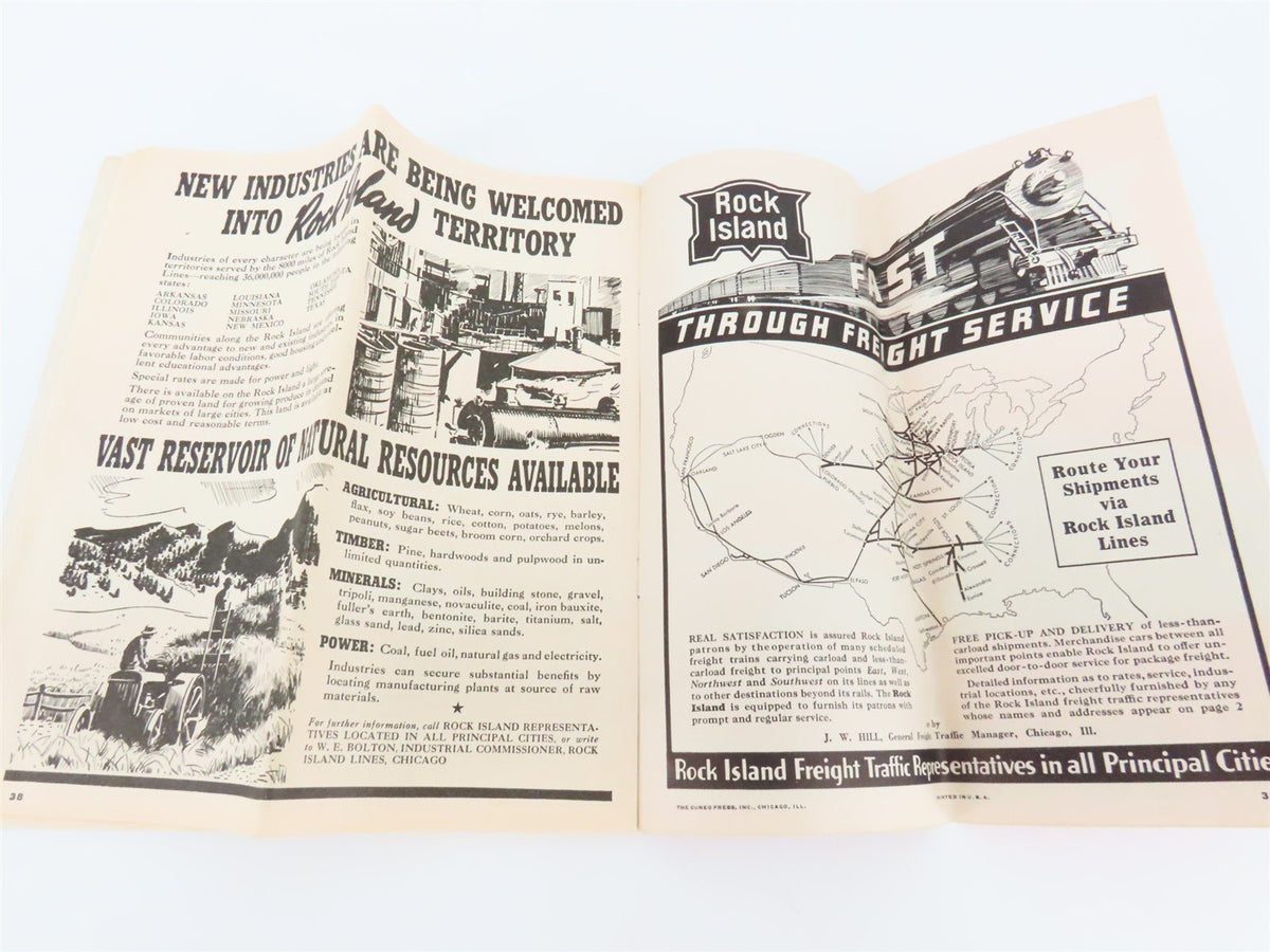 RI Rock Island &quot;Route of the Rockets&quot; Time Tables - August, 1941