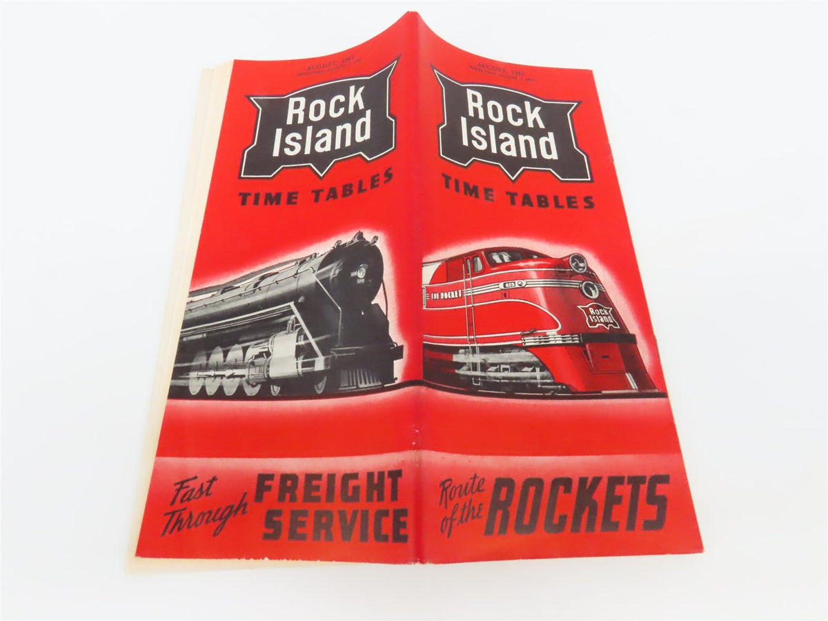 RI Rock Island &quot;Route of the Rockets&quot; Time Tables - August, 1941