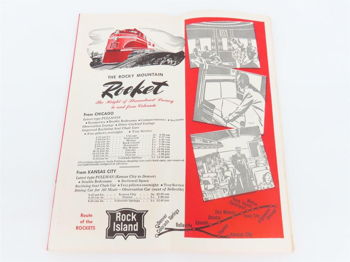 RI Rock Island &quot;Route of the Rockets&quot; Time Tables - April, 1942