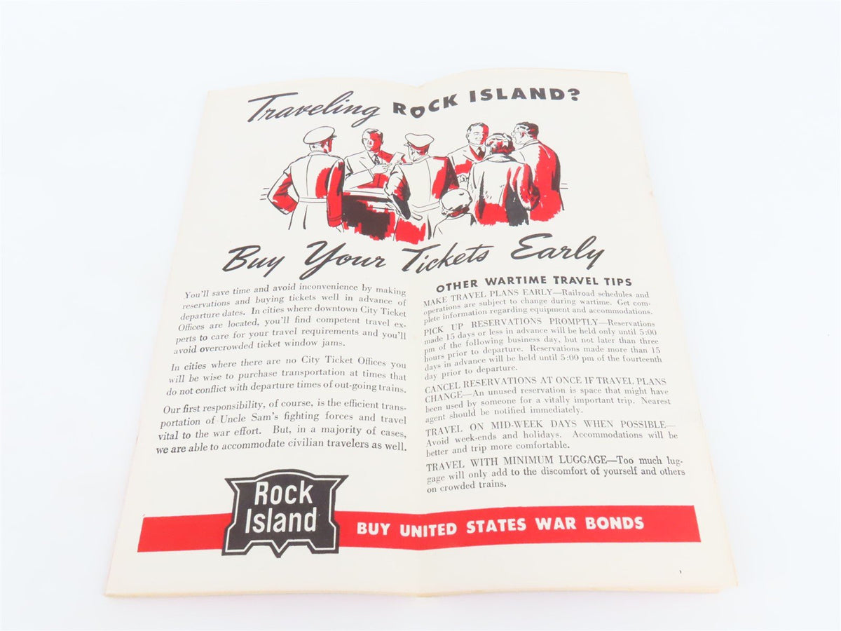 RI Rock Island &quot;Route of the Rockets&quot; Time Tables - November, 1942