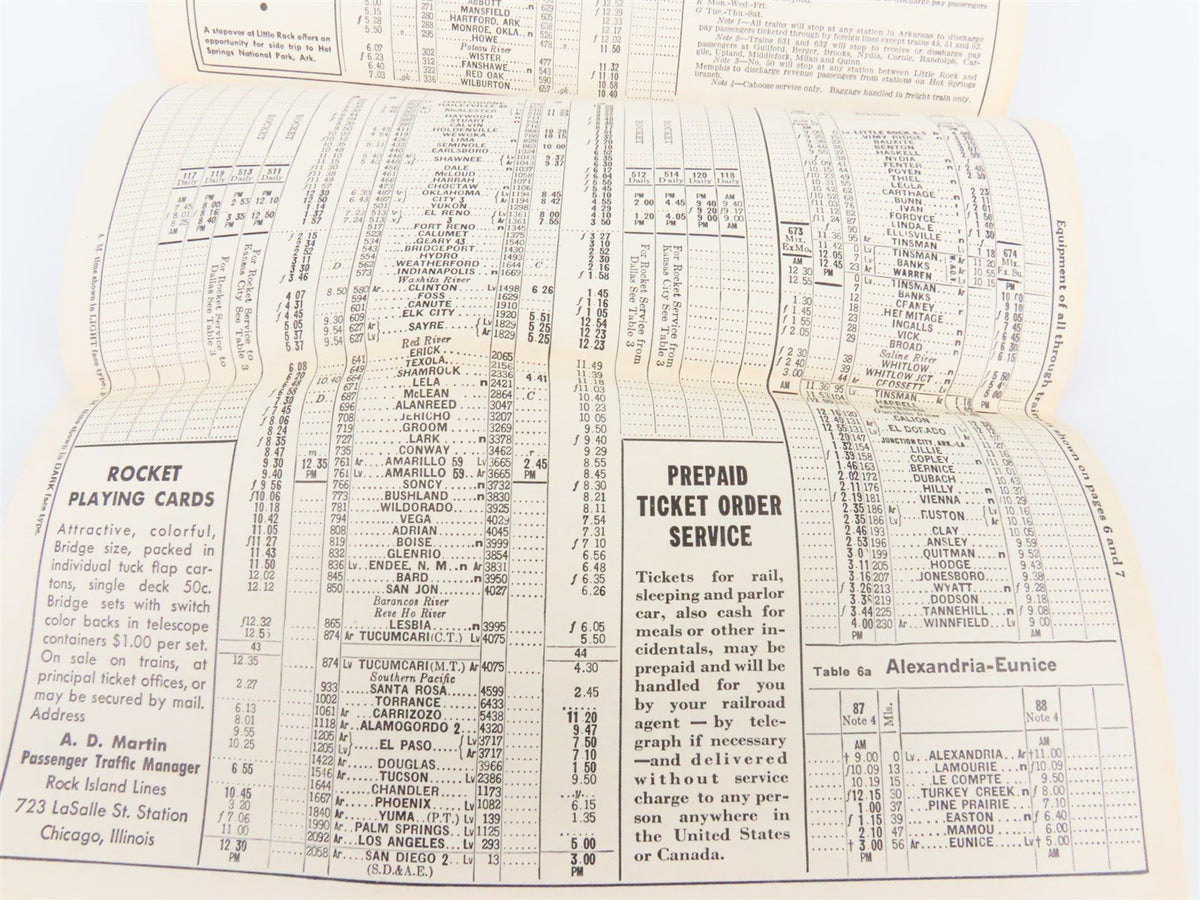 RI Rock Island &quot;Route of the Rockets&quot; Time Tables - November, 1942