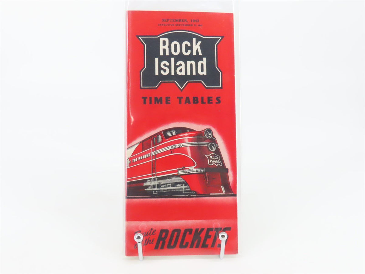 RI Rock Island &quot;Route of the Rockets&quot; Time Tables - September, 1943