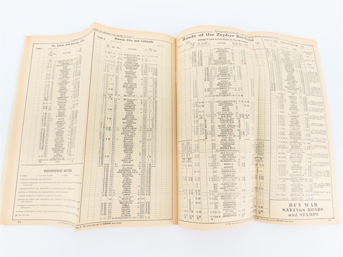 RI Rock Island &quot;Route of the Rockets&quot; Time Tables - October, 1944