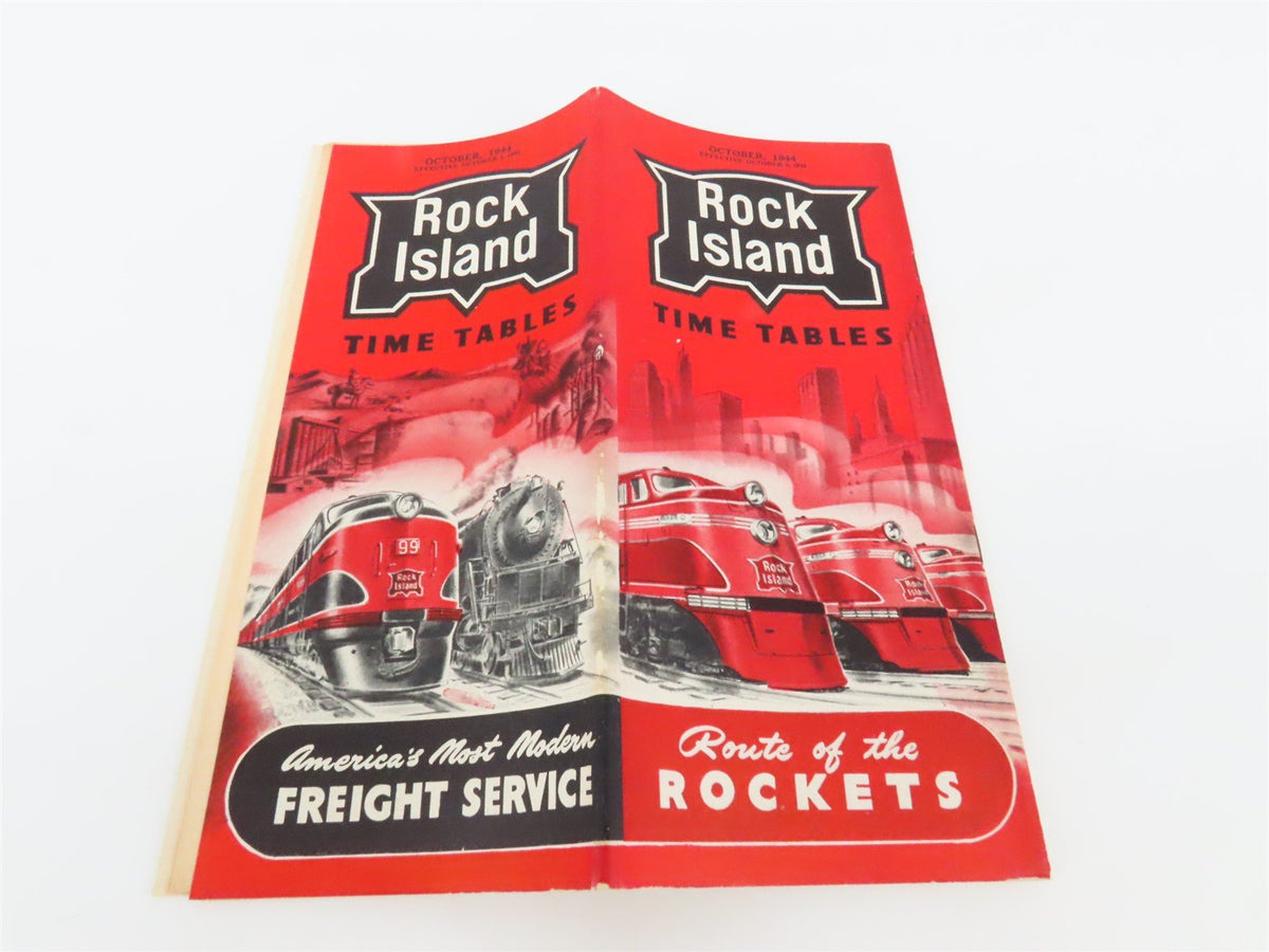 RI Rock Island &quot;Route of the Rockets&quot; Time Tables - October, 1944